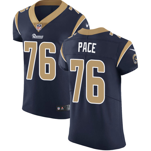 Nike Rams #76 Orlando Pace Navy Blue Team Color Men's Stitched NFL Vapor Untouchable Elite Jersey